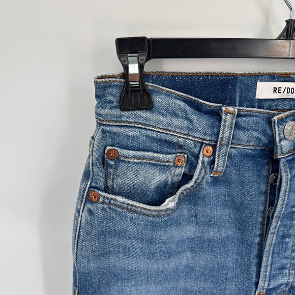 RE/DONE NWT 90's High Rise Ankle Crop in Classic Faded Blue // 26 - Picture 4 of 12
